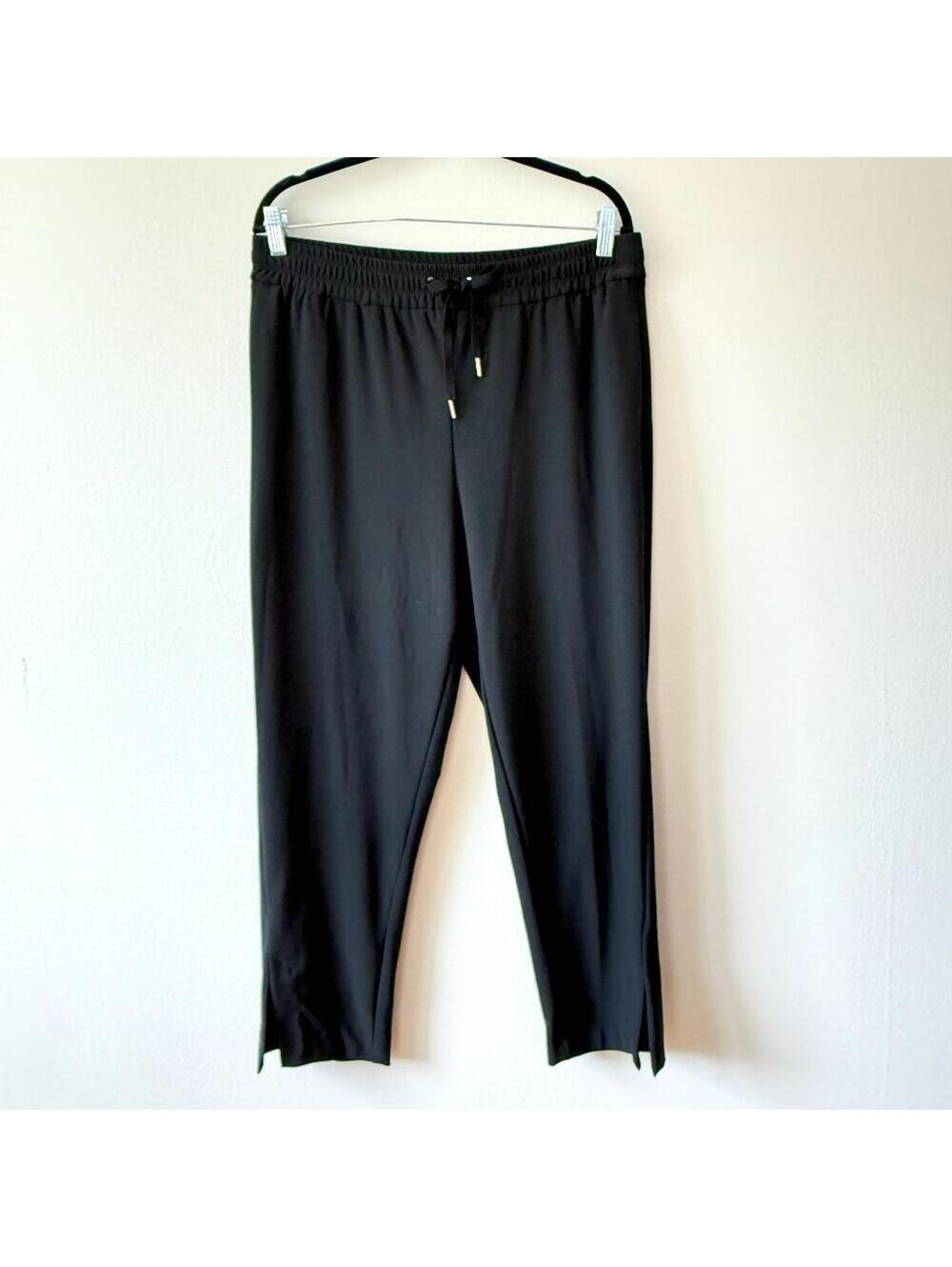 Joie Black Cropped Ankle Travel Tech Pants Size L Slim Work Chic Wrinkle Free